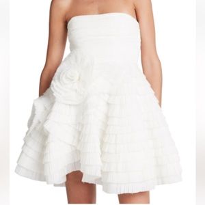 Ake Sculptural Strapless Pleated Mini Dress